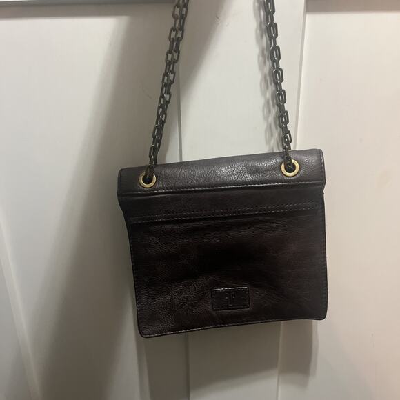 Frye Jade Leather Crossbody Or Double Chain Strap Shoulder Purse Brown MSRP $198 - Picture 11 of 16